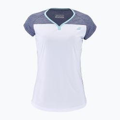 Koszulka tenisowa dziecięca Babolat Play Crew Neck biało-niebieska 3MTE011