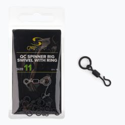 Krętlik karpiowy Carp Spirit Spinner Rig Swivel + Ring czarny ACS290022