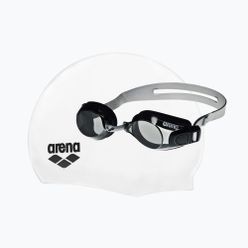 Zestaw czepek + okulary arena Pool silver smoke/white black 92422/55