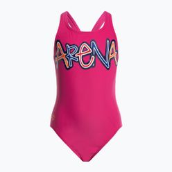 Strój pływacki jednoczęściowy dziecięcy arena Sparkle One Piece L fresia rose/mango