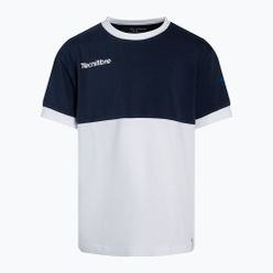 Koszulka tenisowa dziecięca Tecnifibre Stretch biało-niebieska 22F1ST F1