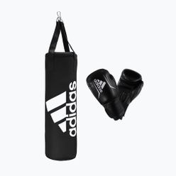 Zestaw bokserski dziecięcy adidas Youth Boxing Set worek + rękawice czarno-biały ADIBPKIT10-90100