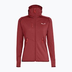 Bluza polarowa damska Salewa Agner Hybrid PL/DST FZ Hoody ciemnoczerwona 00-0000027372