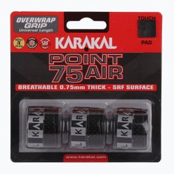Owijki do rakiet squash Karakal Point 75 Air 3 szt. czarna