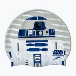 Czepek dziecięcy Speedo Star Wars Slpogan Print R2-D2 biało-szary 8-08385D674