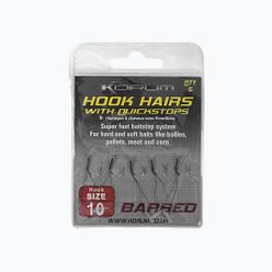 Przypony do methody Korum Barbed Hookhairs With Quickstops brązowe KBHHQ/10
