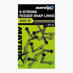 Krętliki z agrafkami Matrix X-Strong Feeder Snap Links 10 szt. srebrne GAC373