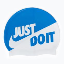 Czepek pływacki Nike Jdi Slogan niebiesko-biały NESS9164