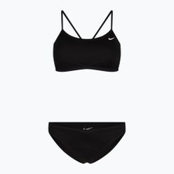 Strój pływacki dwuczęściowy damski Nike Essential Racerback Bikini czarny NESSA211