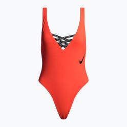 Strój pływacki jednoczęściowy damski Nike Sneakerkini U-Back pomarańczowy NESSC254