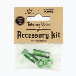 Nakrętka na wentyl opony rowerowej Peaty'S X Chris King Mk2 Tubeless Valves Accessory Kit zielona 83800