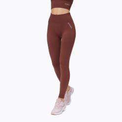 Legginsy treningowe bezszwowe damskie STRONG POINT Shape & Comfort Push Up brązowe 1119