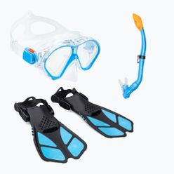 Zestaw do snorkelingu dziecięcy AQUASTIC Maska + Płetwy + Fajka niebieski MSFK-01SN