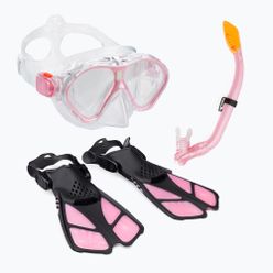 Zestaw do snorkelingu dziecięcy AQUASTIC Maska + Płetwy + Fajka różowy MSFK-01SR