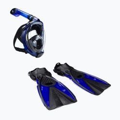 Zestaw do snorkelingu AQUASTIC Maska Fullface + Płetwy niebieski SMFA-01SN