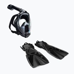 Zestaw do snorkelingu AQUASTIC Maska Fullface + Płetwy czarny SMFA-01SC