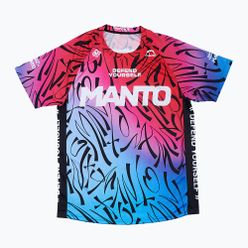T-shirt treningowy męski MANTO Multi Gradient czerwono-niebieski MNR513