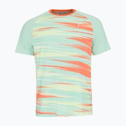 Koszulka tenisowa męska HEAD Topspin zielono-pomarańczowa 811453PAXV