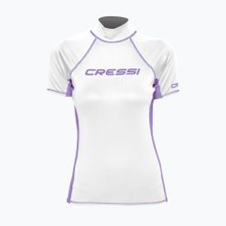 Koszulka do pływania damska Cressi Rash Guard S/SL biało-fioletowa LW476802