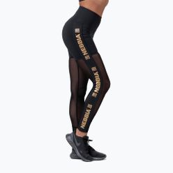 Legginsy treningowe damskie NEBBIA Gold Mesh czarne 8290110
