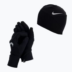 Zestaw czapka + rękawiczki damskie Nike Essential Running czarny NI-N.100.0595.082-M/L