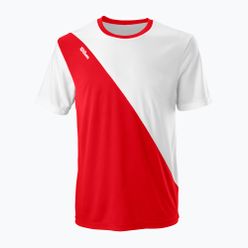 Koszulka tenisowa męska Wilson Team II Crew biało-czerwona WRA794002