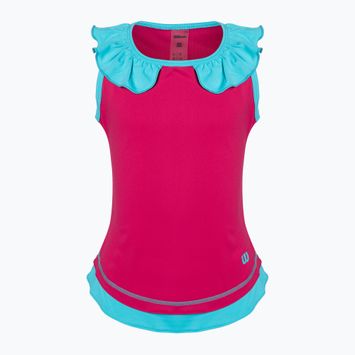Koszulka tenisowa dziecięca Wilson Competition Tank II Jr love potion/scuba blue