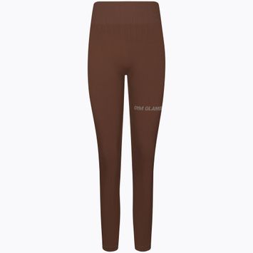 Legginsy treningowe damskie Gym Glamour Push Up chocolate