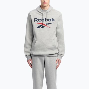 Bluza męska Reebok Identity Big Logo Fleece Hoodie medium grey heater/vector navy/vector red