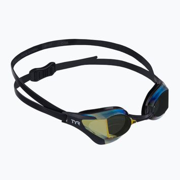 Okulary do pływania TYR Tracer-X RZR Mirrored Racing gold/black