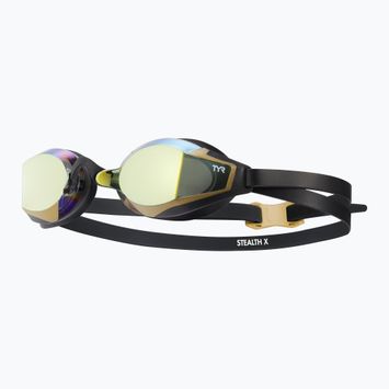 Okulary do pływania TYR Stealth-X Performance Mirrored gold/ black/ black