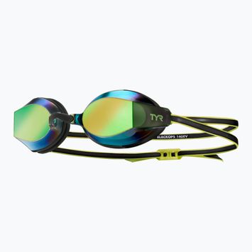 Okulary do pływania TYR Blackops 140 Ev Racing Mirrored fluo green/black