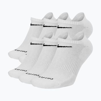 Skarpety męskie Nike Everyday Plus Cushioned No Show 6 par white/black