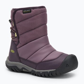 Śniegowce dziecięce KEEN Puffrider WP black plum/daiquiri green