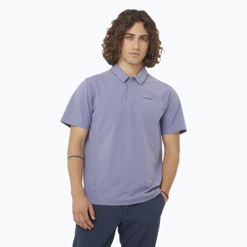 Koszulka polo męska Salomon Trackline Polo blue granite