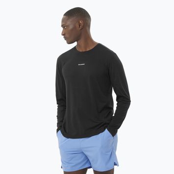 Longsleeve do biegania męski Salomon SHAKEout Core deep black