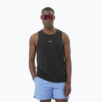 Tank top do biegania męski Salomon Shakeout Core Tank deep black