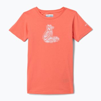 Koszulka trekkingowa dziecięca Columbia Mission Lake Graphic hot coral/foxy swirl
