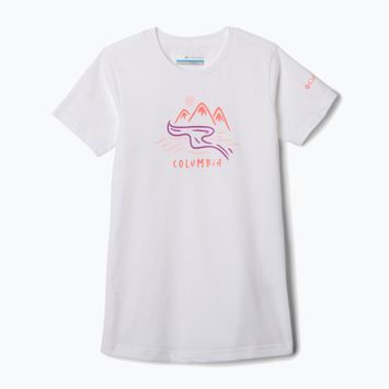 Koszulka trekkingowa dziecięca Columbia Mission Lake Graphic white/weaving waterscape