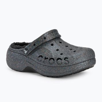 Klapki damskie Crocs Baya Platform Lined Glitter Clog black giltter