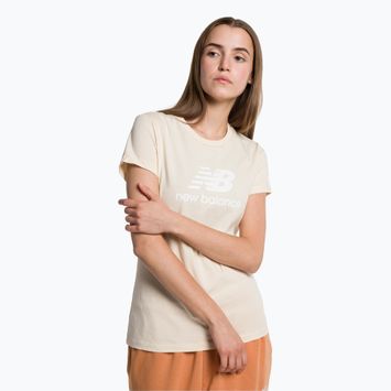 Koszulka damska New Balance Essentials Stacked Logo tm cream