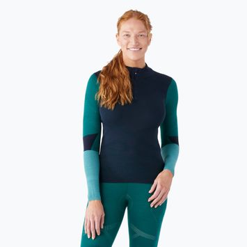 Longsleeve termoaktywny damski Smartwool Intraknit Thermal Merino Baselayer Colorblock 1/4 Zip navy