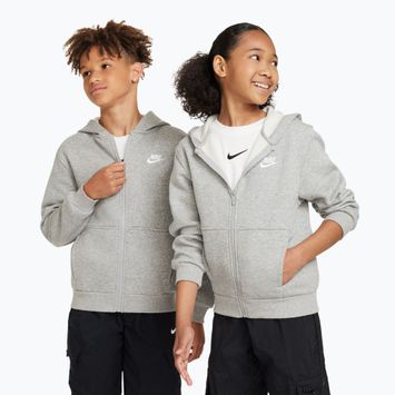 Bluza dziecięca Nike Sportswear Club Fleece dark grey heather/base grey/white