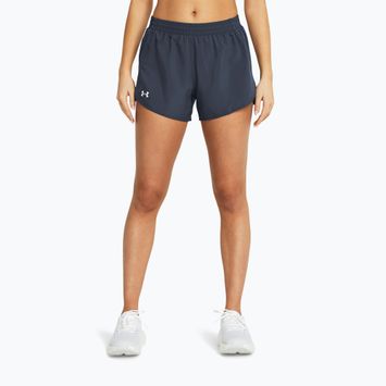 Spodenki do biegania damskie Under Armour Fly By 3" downpour gray/downpour gray/reflective