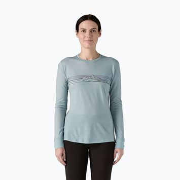 Longsleeve damski Patagonia Cap Cool Merino Blend Graphic strata stripe: thermal blue