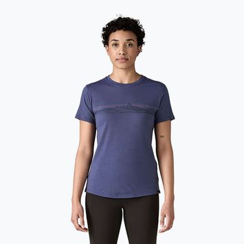 Koszulka damska Patagonia Cap Cool Merino Blend Graphic Shirt strata stripe: solstice purple