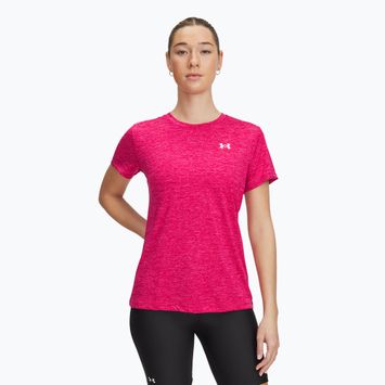 Koszulka treningowa damska Under Armour Tech C-Twist shaded fuchsia/white