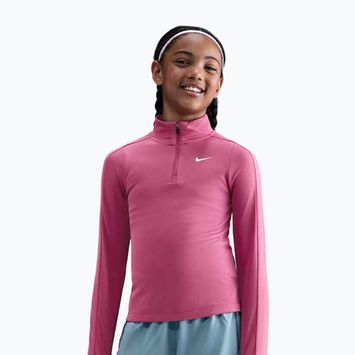 Longsleeve treningowy dziecięcy Nike Dri-Fit 1/4 Zip sweet beet/white