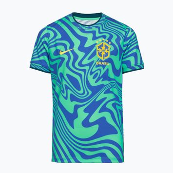 Koszulka piłkarska dziecięca Nike Brazil Pre-Match light menta/light photo blue/canary