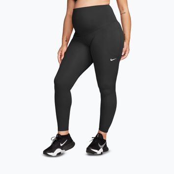 Legginsy treningowe damskie Nike One Maternity High-Waisted 7/8 black/white